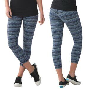 Lululemon Wunder Under Crop US 6 (Hi-Rise) Space Dye Twist Sapphire Blue…